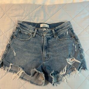 Abercrombie & Fitch Blue Distressed Jean Shorts